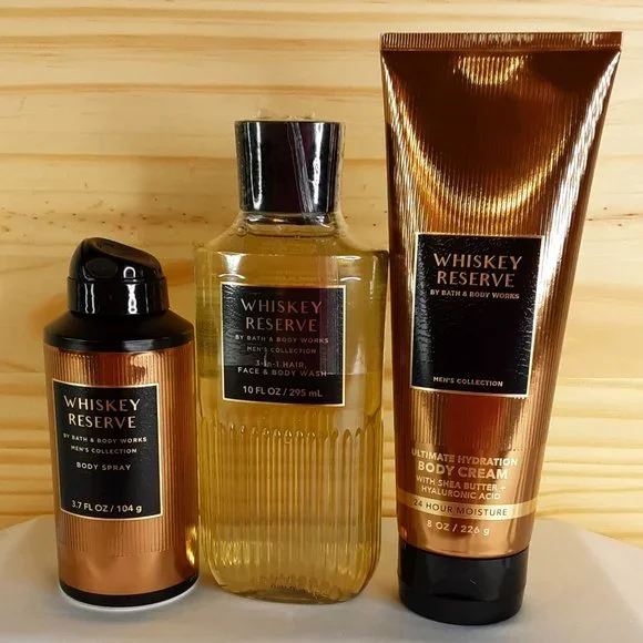 BATH & BODY WORKS 'WHISKEY RESERVE' 3-PIECE GIFT SET BODY WASH, LOTION & MIST - Picture 3 of 14